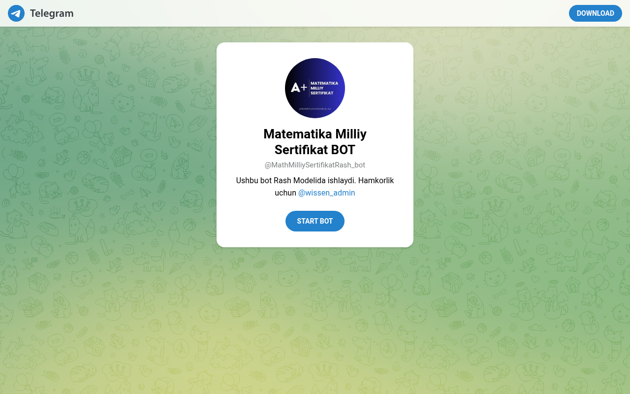 Matematika Milliy Sertifikat Bot